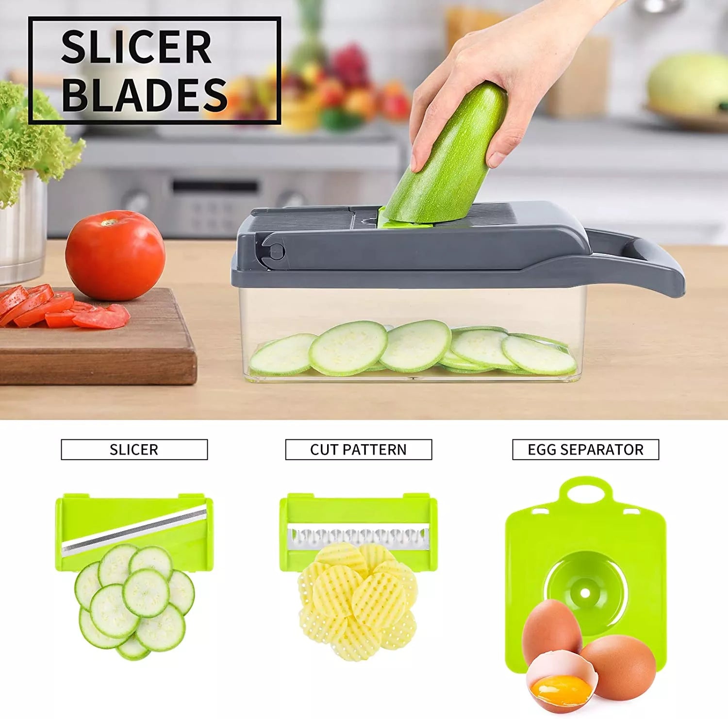 14 In 1 Multifunctional Vegetable Cutter Slicer With Basket Potato Chopper Carrot Grater Slicers
