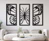 3 Frames Set Butterfly Wooden Wall Decoration